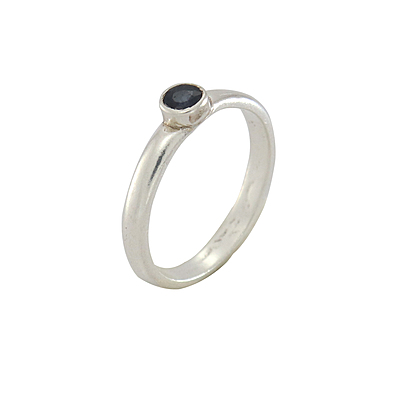 Pure silver blue sapphire stone ring