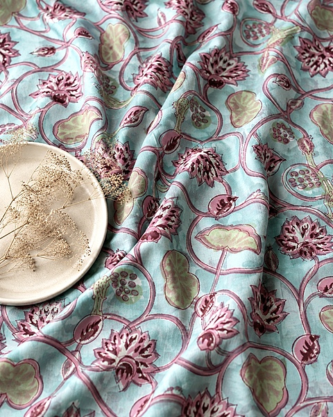 Sanganeri Handblock Cotton Fabric #72