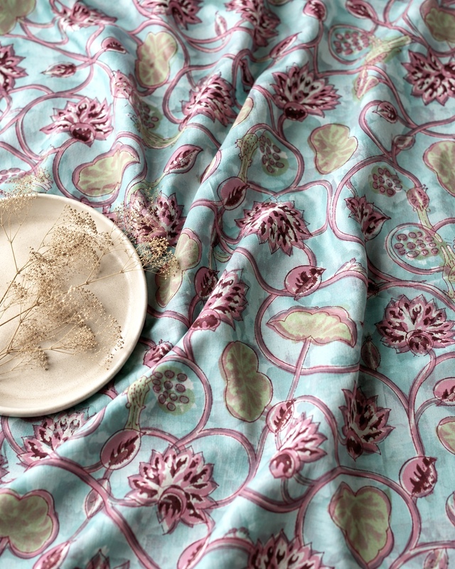 Sanganeri Handblock Cotton Fabric #72