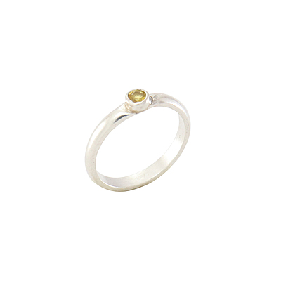 Sterling Silver Yellow Sapphire Ring-Kanagapushparagam