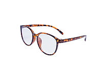 Soigné Unisex Large Round Spectacle Frame. Leopard Print