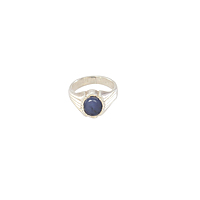 Pure Silver Natural Blue Stone Ring-Neelam
