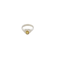 Sterling Silver Yellow Sapphire Ring-Pukhraj stone ring