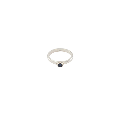 Pure silver blue sapphire stone ring