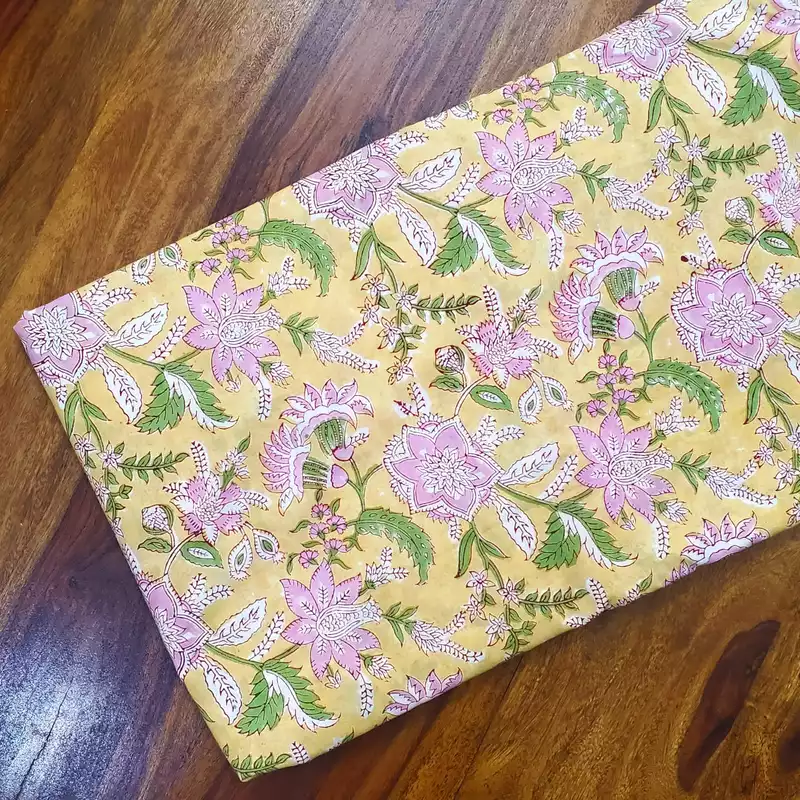 Sanganeri Handblock Cotton Fabric #45