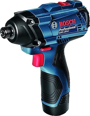 Bosch GDR 120-LI Cordless Impact Driver / Wrench, 2 Gear, 100 Nm, 1/4'' Hex, Soft Grip, 1.1 kg + 2 x battery GBA 12V 2.0Ah, Charger GAL12-40, 1 Year Warranty