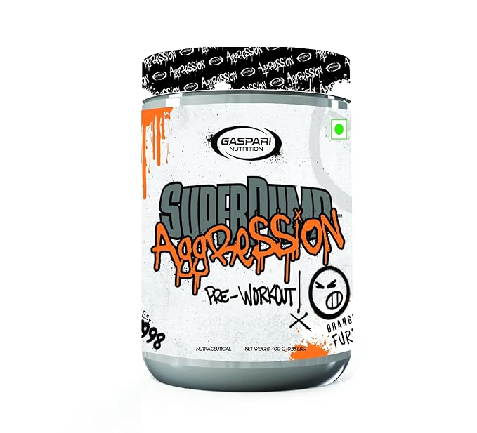 Gaspari Nutrition Super Pump Aggression Pre-workout for Extreme energy, Orange, 400 g