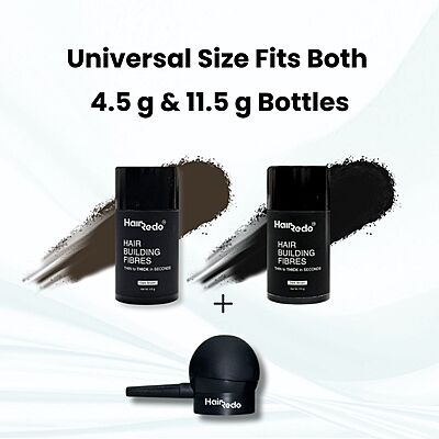 Hairedo Hair Fiber Spray Applicator Pump | Fits 4.5g & 11.5g Bottles | Easy to Use & Long-Lasting | Smart Nozzle for Even Fiber Spread | Easy-Grip Design for Controlled Styling