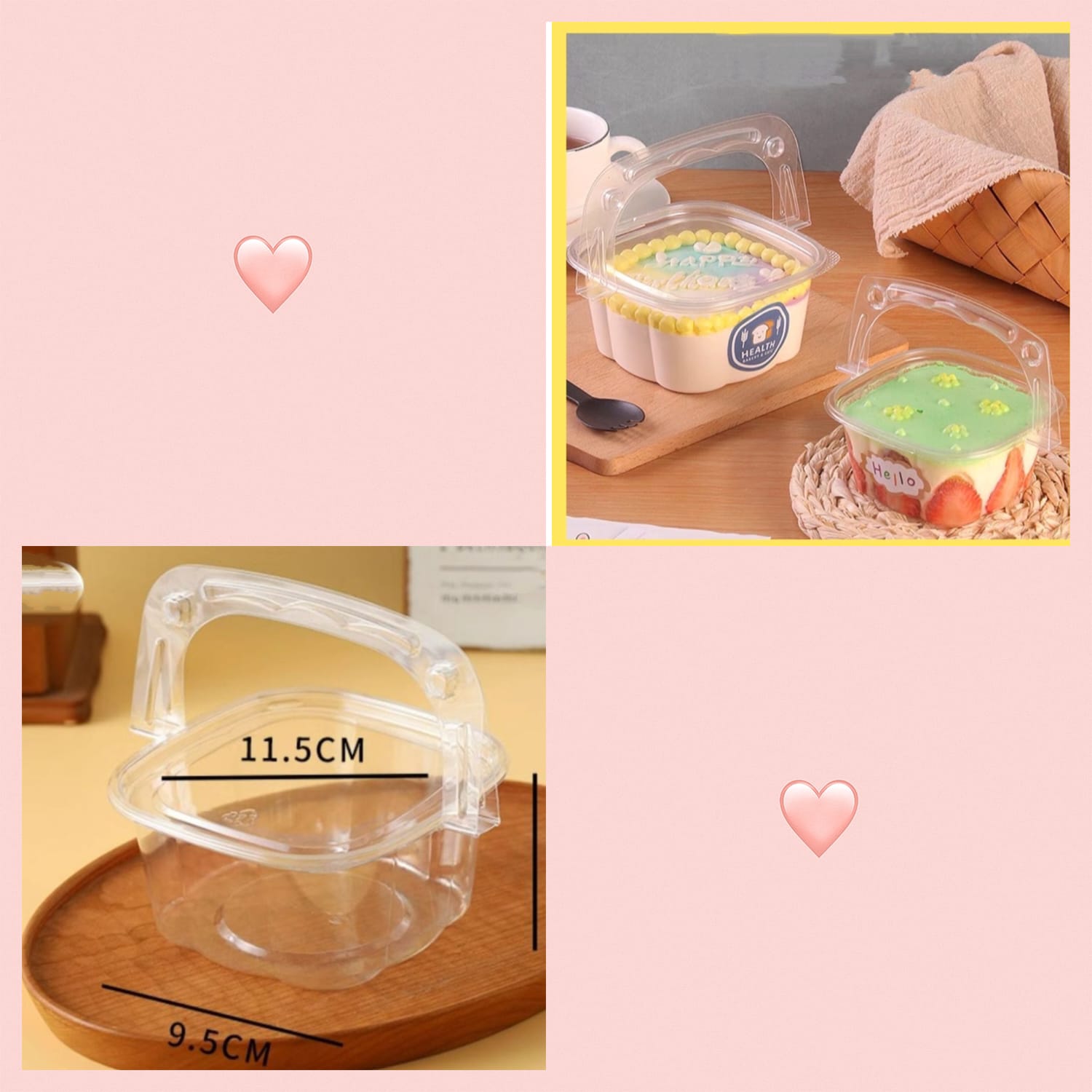 PVC Cake Box with Lid & Handle