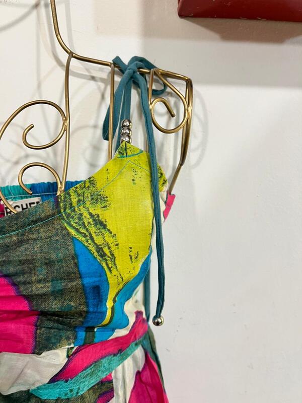 Fiza's Gentle Scrunch Tube Dress - Pink & Blue Hues