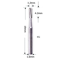 NewDiamond Round End Straight Cross-Cut FG Airotor Carbide Bur 1557 – Pack of 1