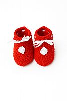 Red Frost Handknitted Baby Booties (6–12 Months) Red Frost Handknitted Baby Booties (6–12 Months)