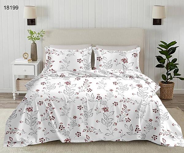 Rose Garden: The Crimson Vine | 100% Premium Cotton King Size Bedsheet