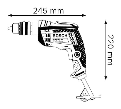 Bosch GBM 13 RE Heavy Duty Corded Electric Rotary Drill, 600W, 13 mm, 20 Nm, 1.7 kg, Speed Selection, Forward/Reverse Rotation, Soft Grip, For Wood & Metal + Handle, Depth Gauge, 1 Year Warranty Bosch GBM 13 RE Heavy Duty Corded Electric Rotary Drill, 600W, 13 mm, 20 Nm, 1.7 kg, Speed Selection, Forward/Reverse Rotation, Soft Grip, For Wood & Metal + Handle, Depth Gauge, 1 Year Warranty