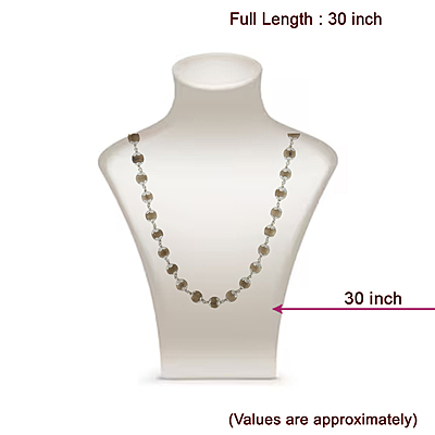 Silver Thulasi Mala: 925 Caped Beads, 30 Inches