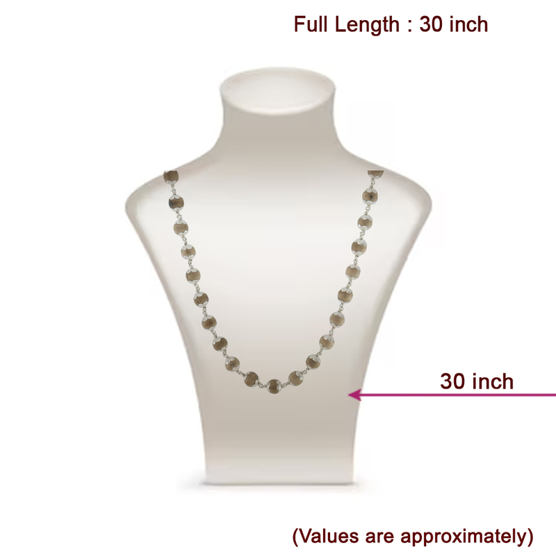 Silver Thulasi Mala: 925 Caped Beads, 30 Inches