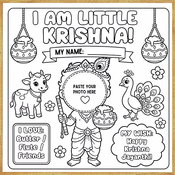 I Am Little Krishna – Colour & Frame Kit