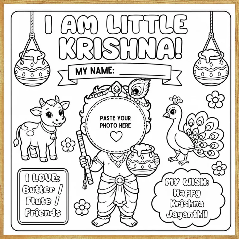 I Am Little Krishna – Colour & Frame Kit