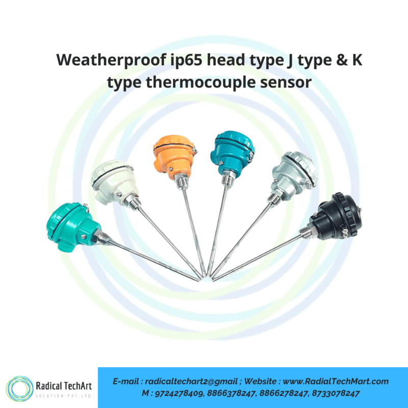 Weatherproof ip65 head type J type & K type thermocouple sensor