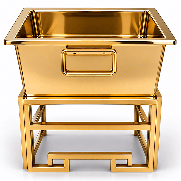 SQUARE DUSTBIN GOLD PVD