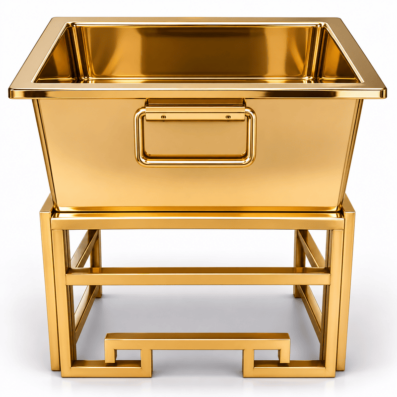 SQUARE DUSTBIN GOLD PVD