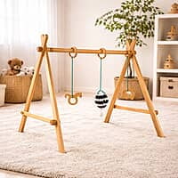 Wooden Baby Play Gym – First Reach Montessori Activity Gym