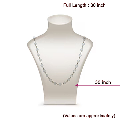 Silver Spatik Crystal Mala - 925 Silver 54 Beads 30 Inch