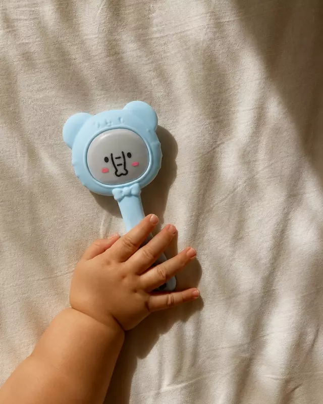 2-in-1 Musical Silicone Rattle Teether Toy