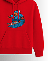 Unisex Red Snowboard Graphic Printed All-Weather Hoodie