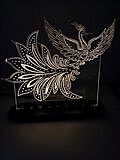 Acrylic Lamp phoenix 6.8X7.8 INCH
