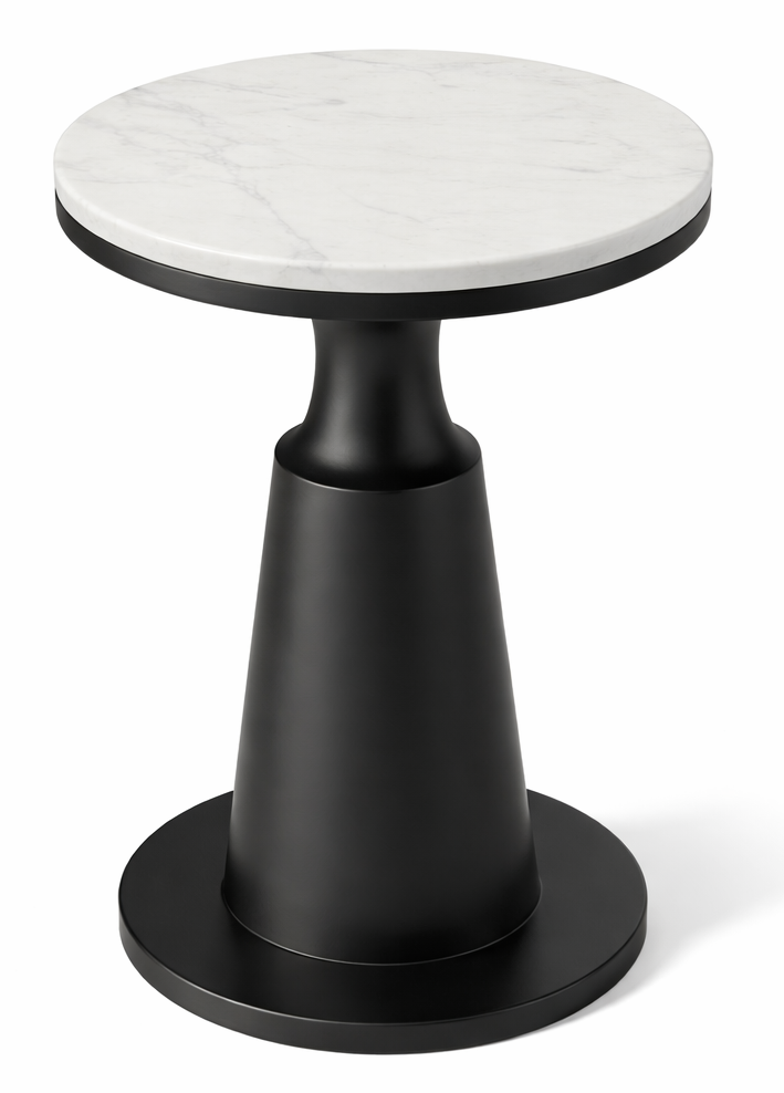 Ravine Solidwood Accent Peg Sofa Marble Top End Table