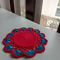 Double Colour Trivet Red / Teal Blue