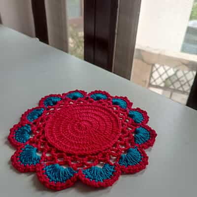Double Colour Trivet Red / Teal Blue