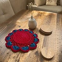 Double Colour Trivet Red / Teal Blue