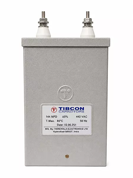 Tibcon 144 MFD Motor Capacitor | 440V | Metal Box | Dry