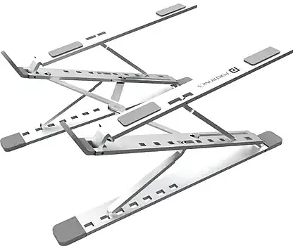 Portronics My Buddy K PRO Portable Laptop Stand – Metal Build  |Silver | 1 Year Warranty