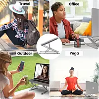 Portronics My Buddy K PRO Portable Laptop Stand – Metal Build  |Silver | 1 Year Warranty
