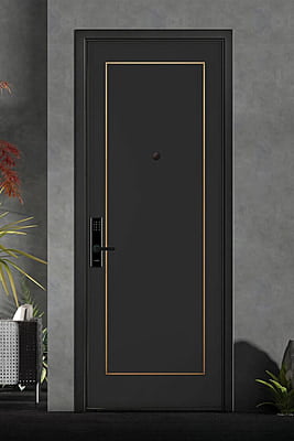 Modern HDHMR Profile Door with Deco Paint in Sleek Black