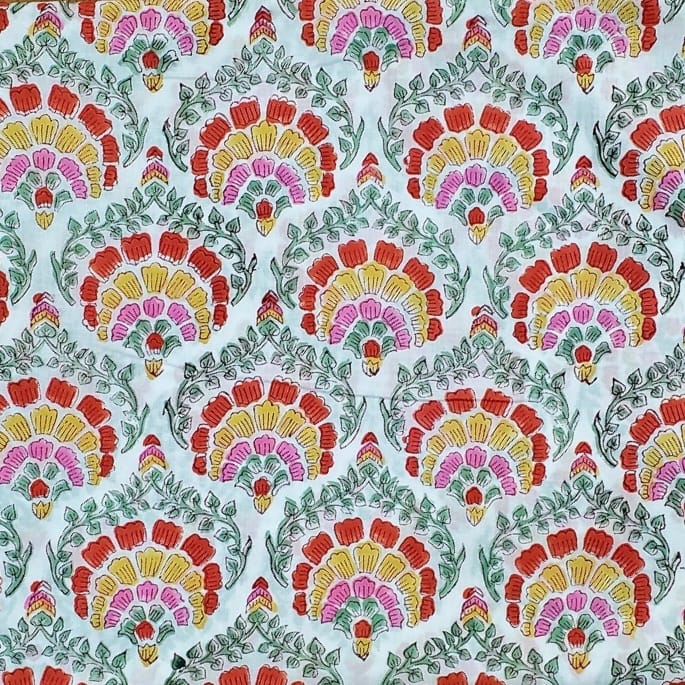 Sanganeri Handblock Cotton Fabric #48