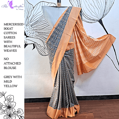 IKKAT  MERCERISED  COTTON SAREE   BGHSDIC23319