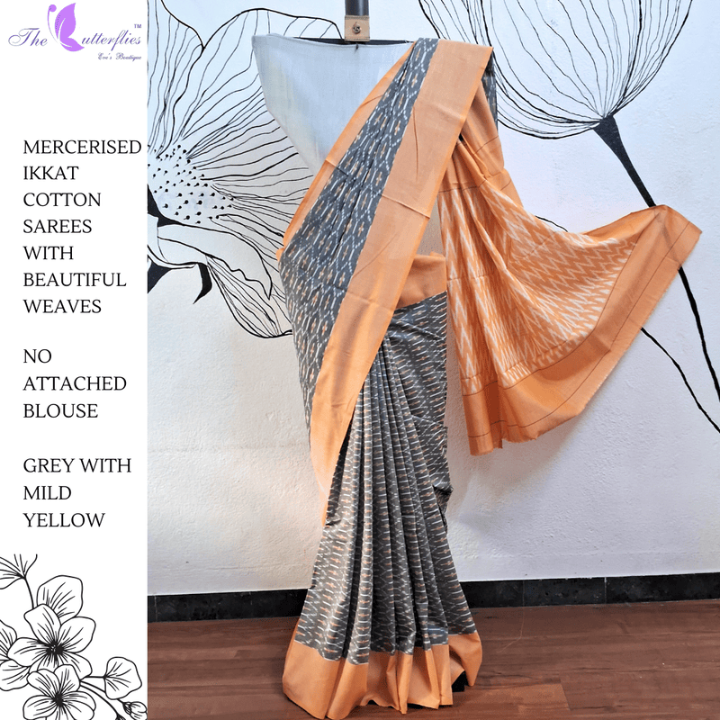 IKKAT  MERCERISED  COTTON SAREE   BGHSDIC23319