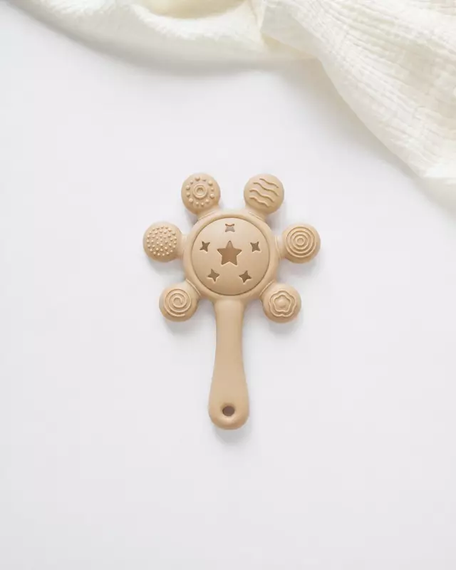2-in-1 Musical Silicone Rattle Teether Toy