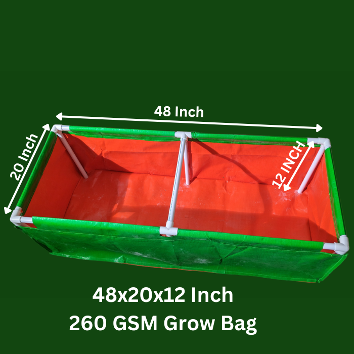 48 × 20 × 12 Inch Rectangular HDPE Grow Bag – 260 GSM