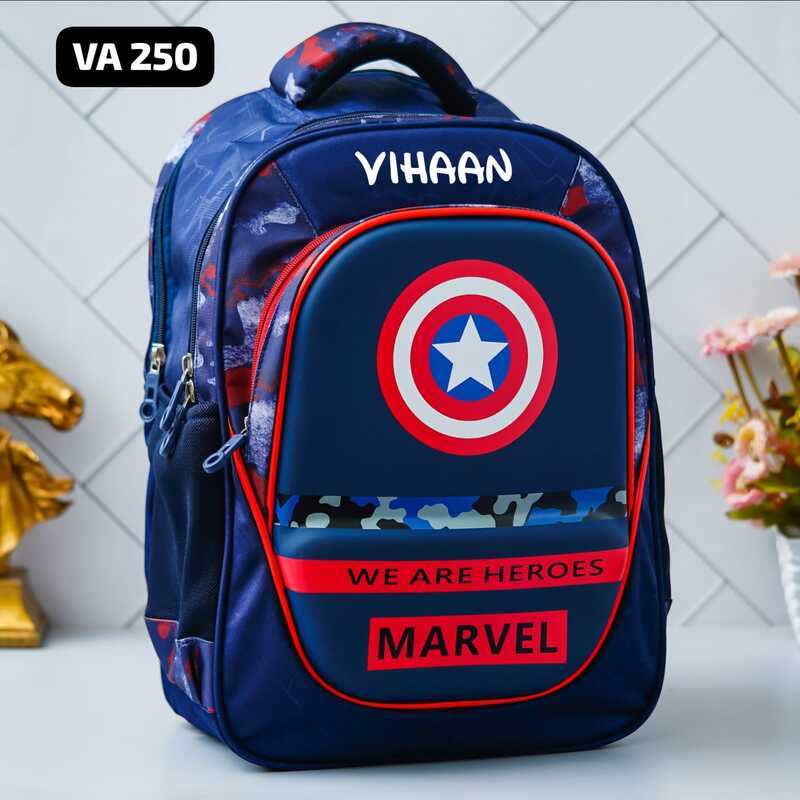 Personalized Marvel Captain America Kids School Bag (17 inches)
