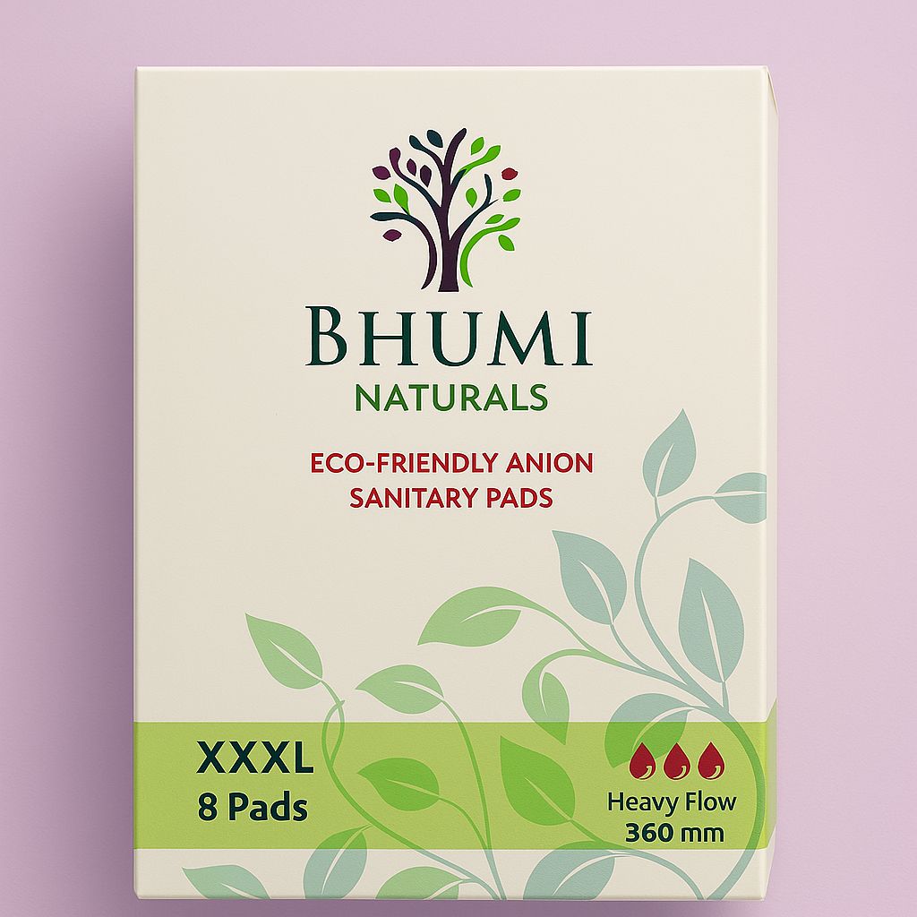 Bhumi Naturals Anion Sanitary Pads - L/ XL/ XXL/ XXXL (8 Pads pack)