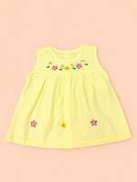Iyal Cotton Embroidered Baby Frock - (0-6m) Yellow Iyal Cotton Embroidered Baby Frock - (0-6m) Yellow