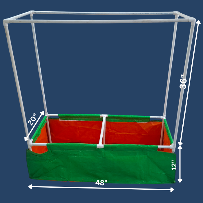 Rectangular HDPE Grow Bag – 260 GSM with Creeper support Frame