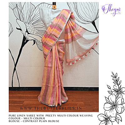 PURE LINEN SAREE YBRSLIN23609