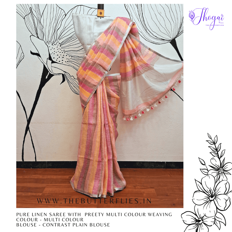 PURE LINEN SAREE YBRSLIN23609