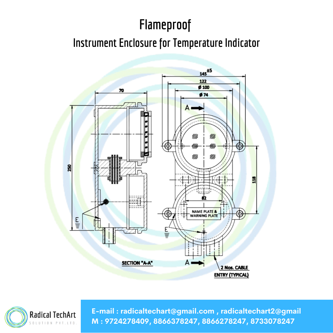 Flameproof Instrument Enclosure for Temperature Indicator